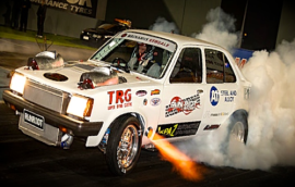 The Run Riot Gemini from A1 Mechanics in Kewdale does a burnout